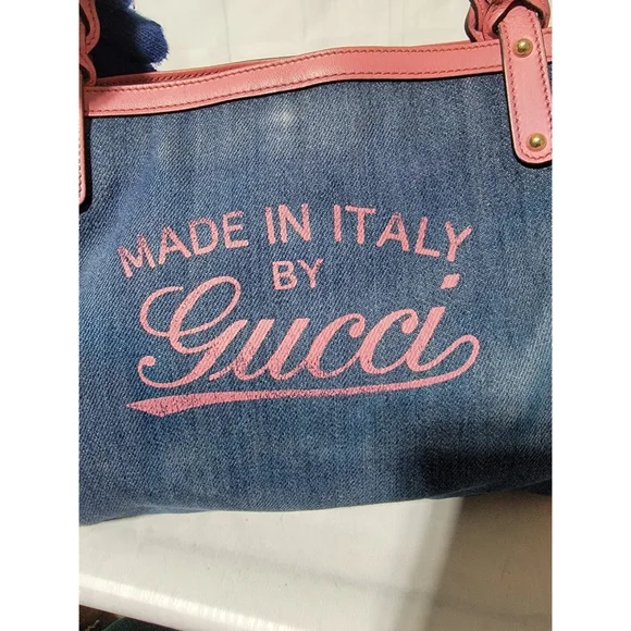 Authentic Gucci Craft Denim Tote Bag